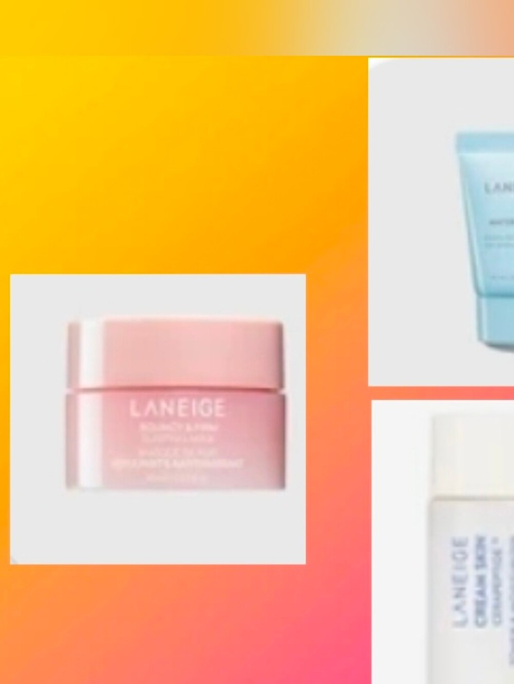 Laneige MINI Bundle Sleeping Mask, Gel Cleanser & Toner. BNIB